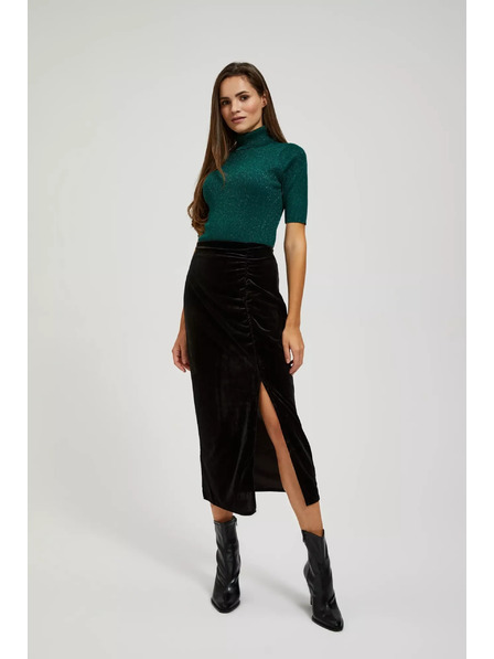 Moodo Sametová sukně s rozparkem Moodo