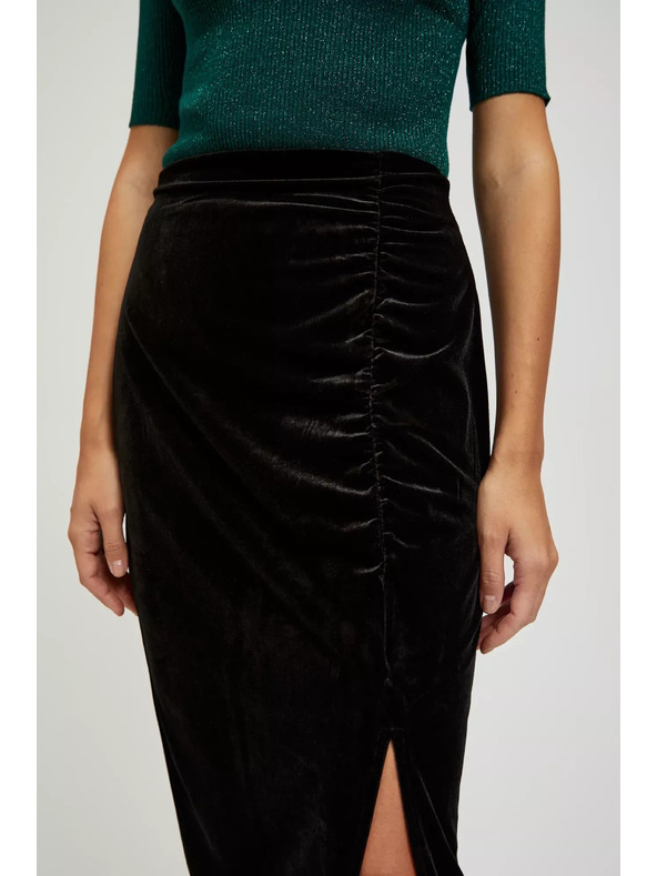 Moodo Sametová sukně s rozparkem Moodo