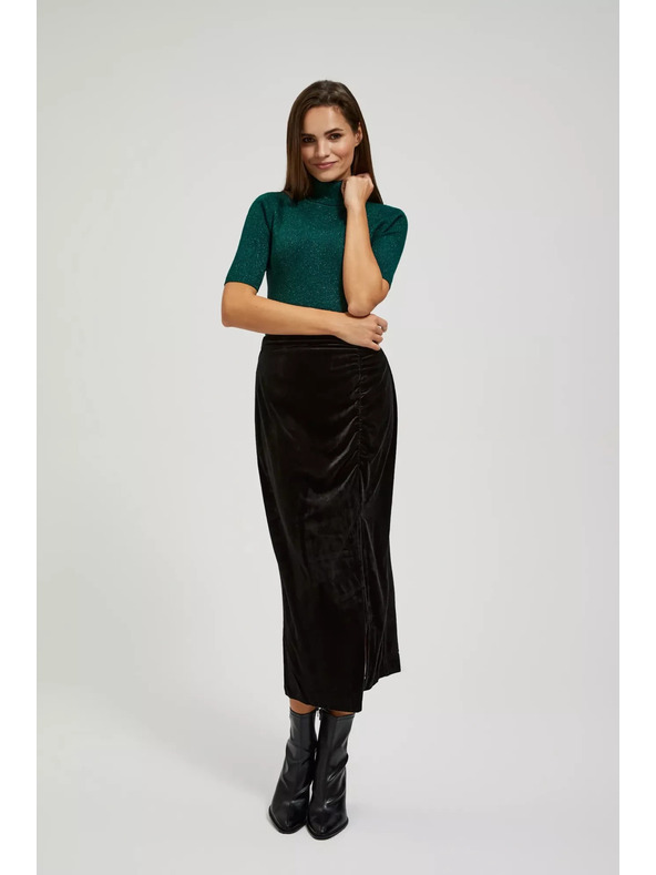 Moodo Sametová sukně s rozparkem Moodo