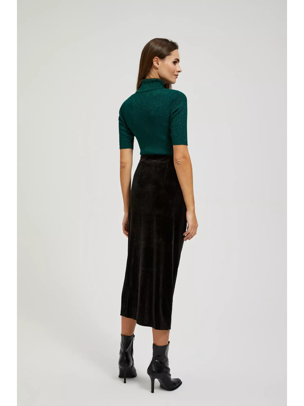 Moodo Sametová sukně s rozparkem Moodo