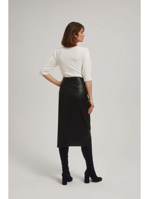 Moodo Midi sukně v imitaci kůže Moodo