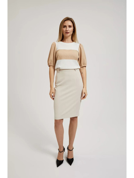 Moodo Hladká tužková sukně po kolena béžová Moodo