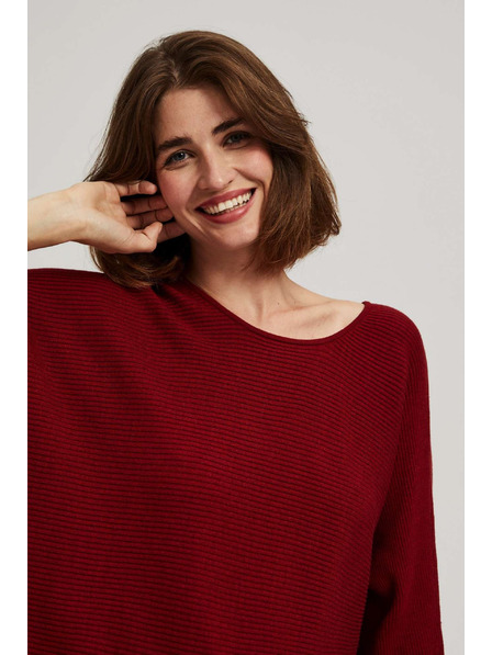 Moodo Svetr netopýřího střihu vínový Moodo