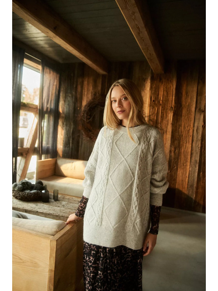 Moodo Svetr s ozdobným pletencem světle šedý Moodo