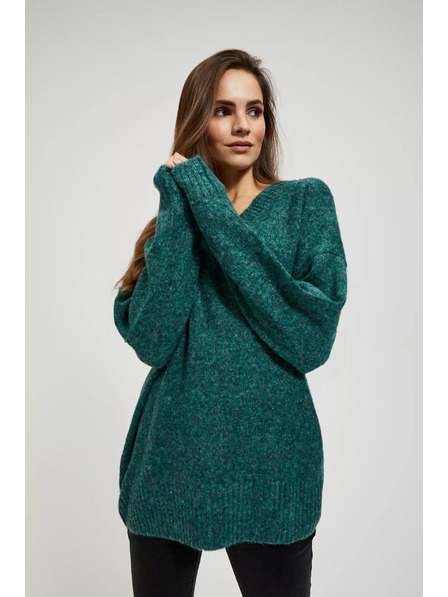 Moodo Hladký svetr s výstřihem do V Moodo