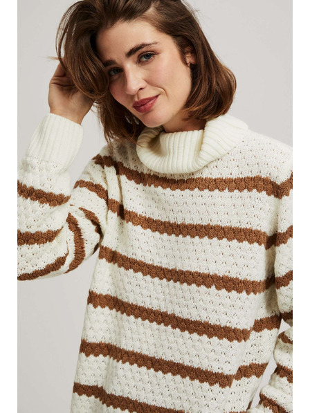 Moodo Svetr s pruhy a rolák Moodo