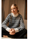 Moodo Svetr s rolákem černo-bílý Moodo