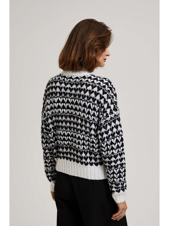 Moodo Svetr s rolákem černo-bílý Moodo