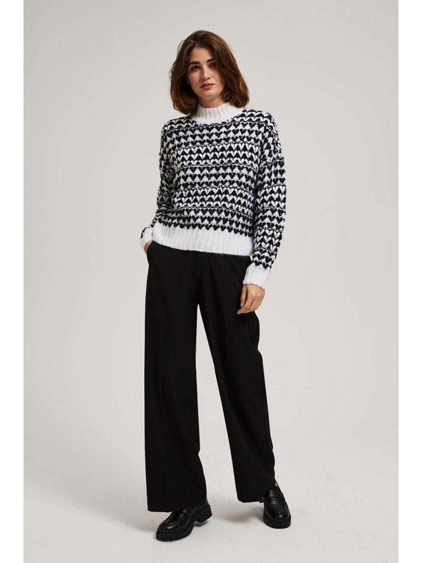Moodo Svetr s rolákem černo-bílý Moodo