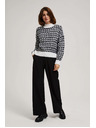 Moodo Svetr s rolákem černo-bílý Moodo