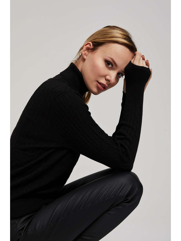 Moodo Tenký svetr s rolákem černý Moodo