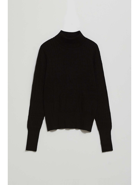 Moodo Tenký svetr s rolákem černý Moodo