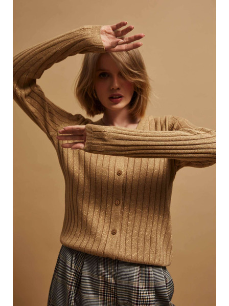 Moodo Svetr zdobený metalickou nití Moodo