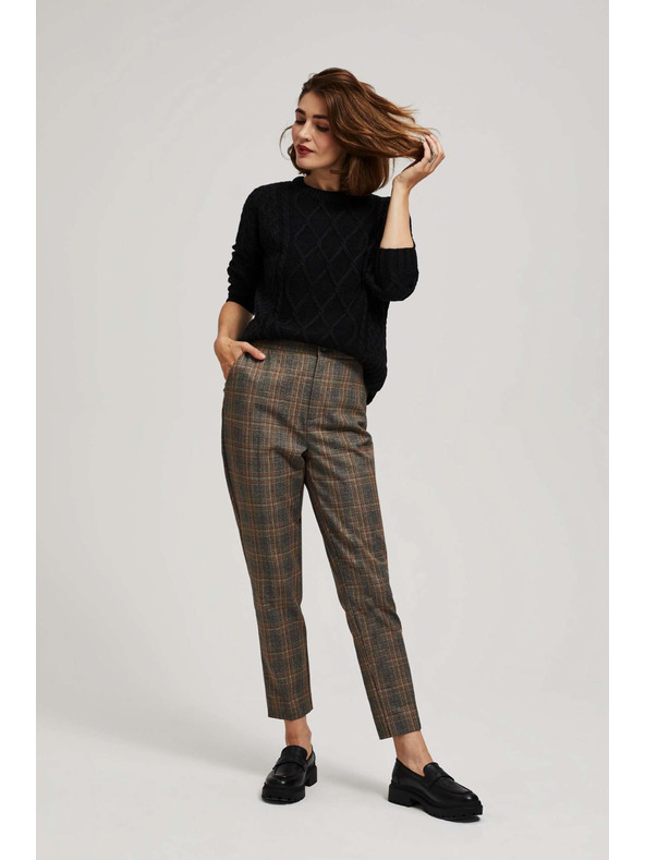 Moodo Svetr s ozdobným pletencem a dlouhými rukávy černý Moodo