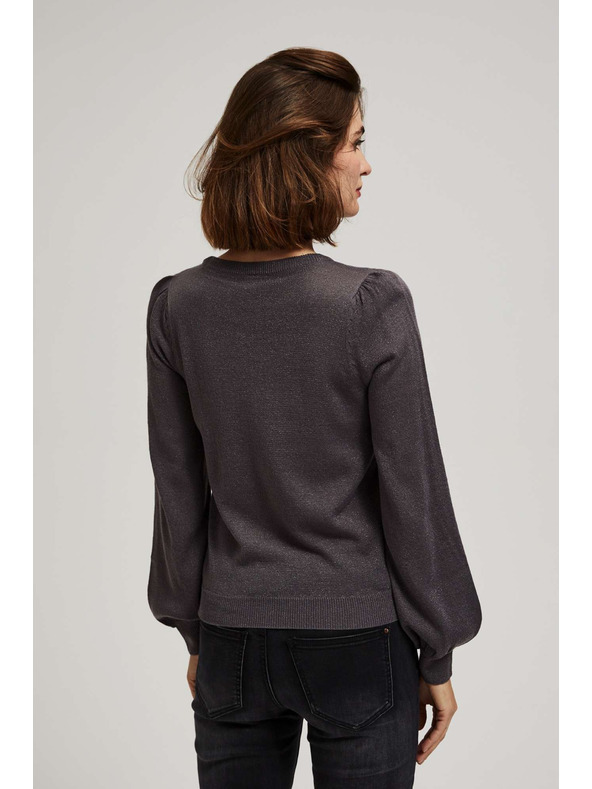 Moodo Svetr s nafouklými rukávy a metalickou nití Moodo