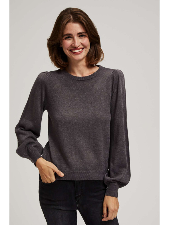 Moodo Svetr s nafouklými rukávy a metalickou nití Moodo