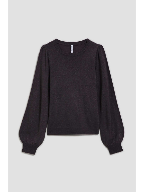 Moodo Svetr s nafouklými rukávy a metalickou nití Moodo