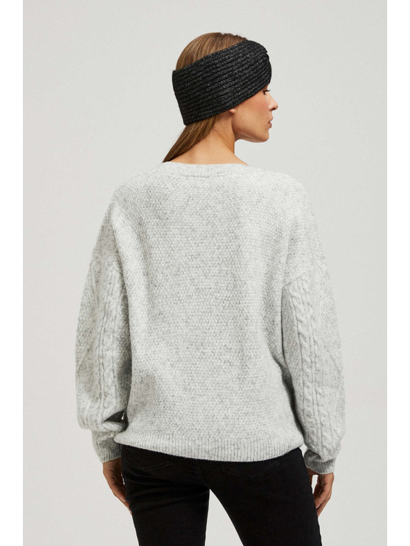 Moodo Svetr s výstřihem do V šedý Moodo