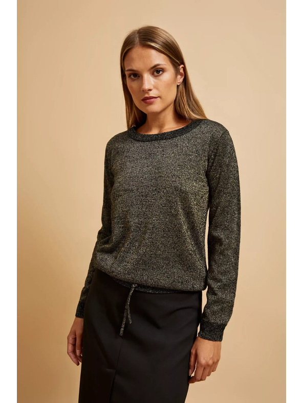 Moodo Černý svetr s metalickým vláknem Moodo