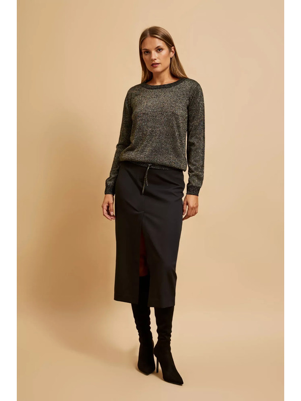 Moodo Černý svetr s metalickým vláknem Moodo