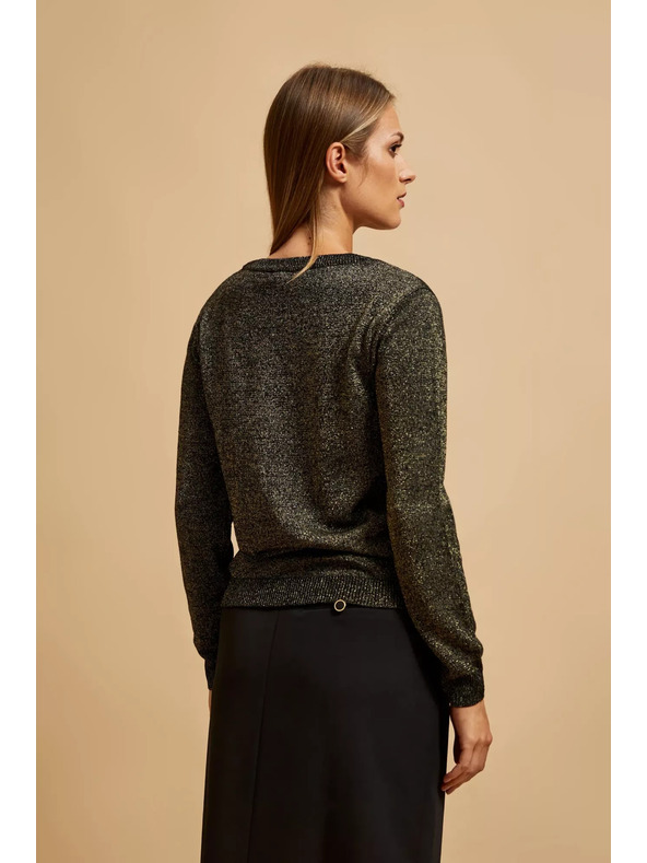 Moodo Černý svetr s metalickým vláknem Moodo