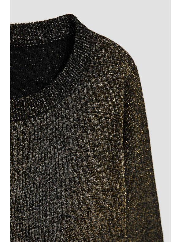 Moodo Černý svetr s metalickým vláknem Moodo