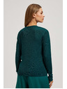 Moodo Přiléhavý svetr s výstřihem do V smaragdový Moodo