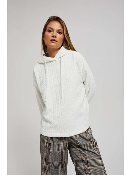 Moodo Mikina s kapucí a dlouhými rukávy perleťová Moodo