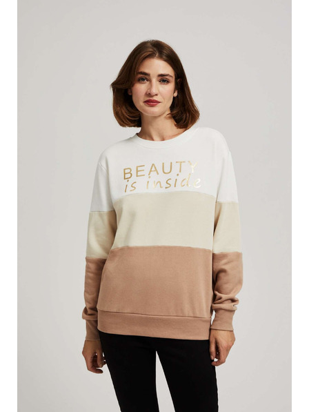 Moodo Svetr s potiskem tmavě béžový Moodo