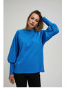 Moodo Halenka s nafouklými rukávy azurová Moodo