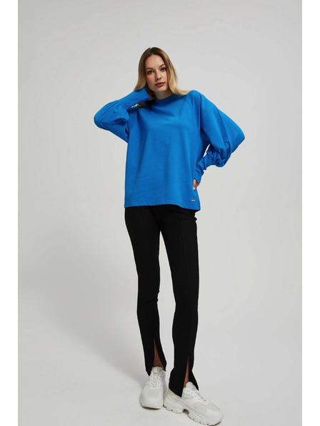 Moodo Halenka s nafouklými rukávy azurová Moodo