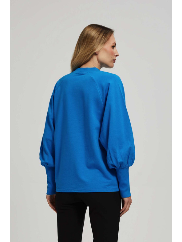 Moodo Halenka s nafouklými rukávy azurová Moodo