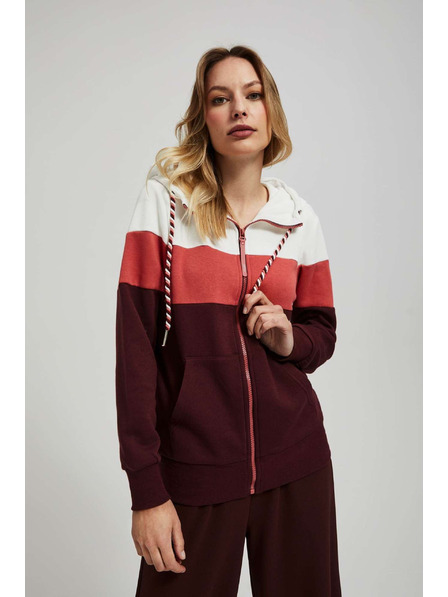 Moodo Mikina s kapucí kaštanová Moodo