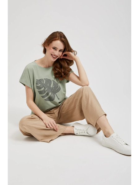 Moodo Halenka s potiskem olivová Moodo