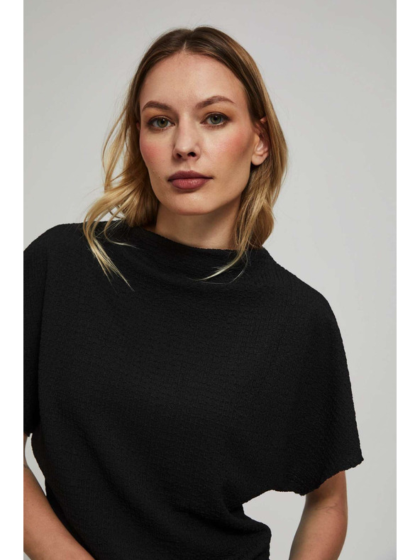 Moodo Elegantní černá halenka se širokými rukávy Moodo