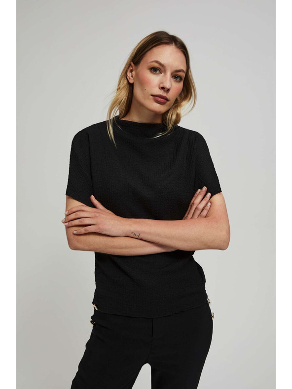 Moodo Elegantní černá halenka se širokými rukávy Moodo