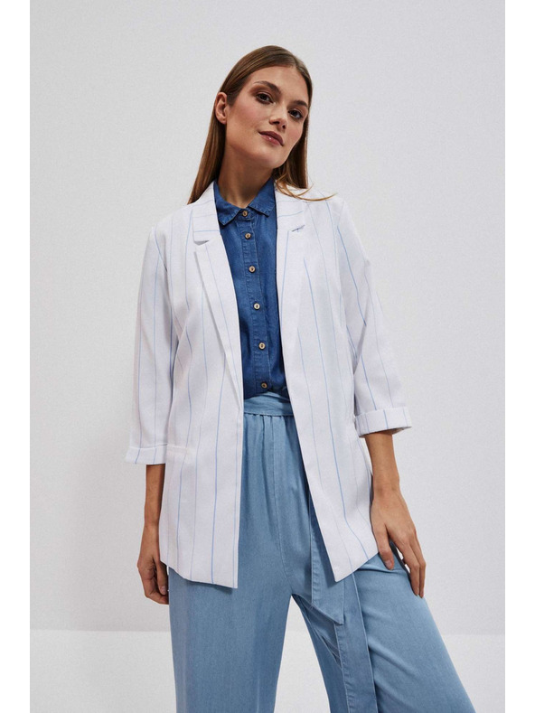 Moodo Bílé pruhované sako Moodo