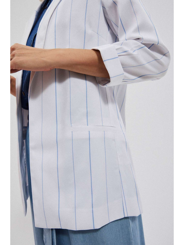 Moodo Bílé pruhované sako Moodo