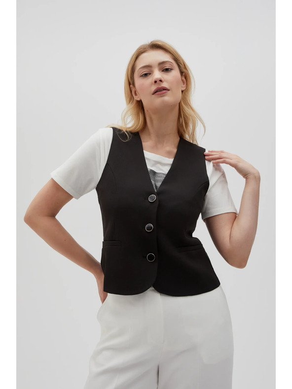 Moodo Černá společenská vesta Moodo