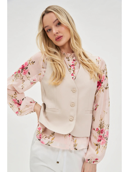 Moodo Elegantní béžová vesta Moodo