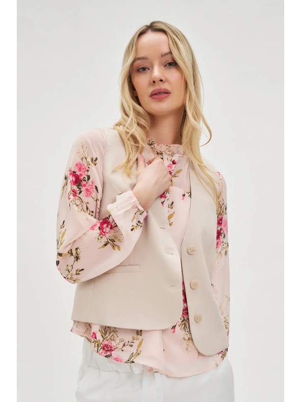 Moodo Elegantní béžová vesta Moodo
