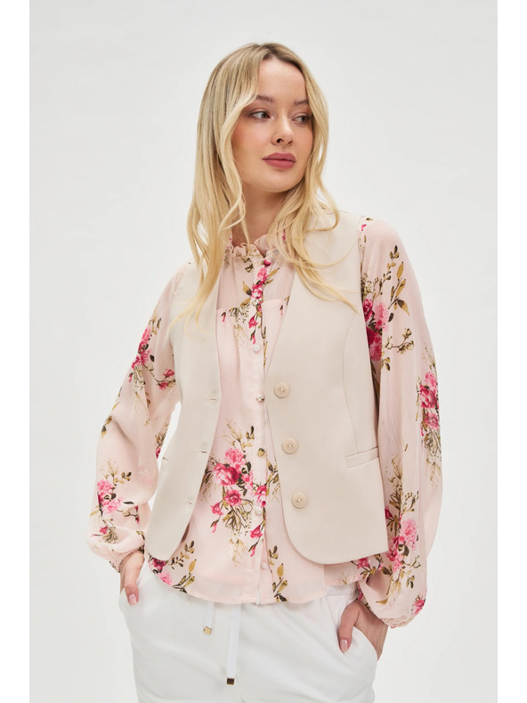 Moodo Elegantní béžová vesta Moodo