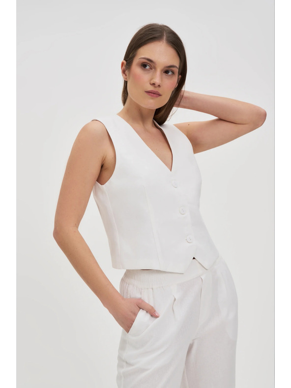 Moodo Vesta s příměsí lnu bílá Moodo