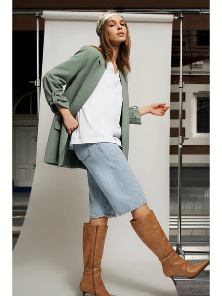 Moodo Sako s vyhrnutými rukávy olivové Moodo