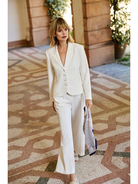 Moodo Krátké sako zapínané na knoflíky bílé Moodo