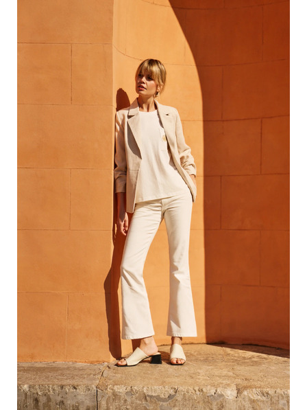 Moodo Sako se zřaseným 3/4 rukávem béžové Moodo