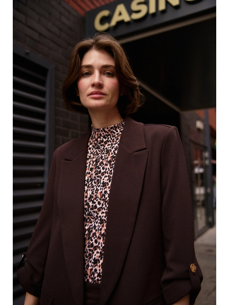 Moodo Sako s 3/4 rukávy hnědé Moodo