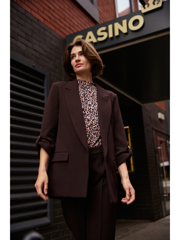 Moodo Sako s 3/4 rukávy hnědé Moodo