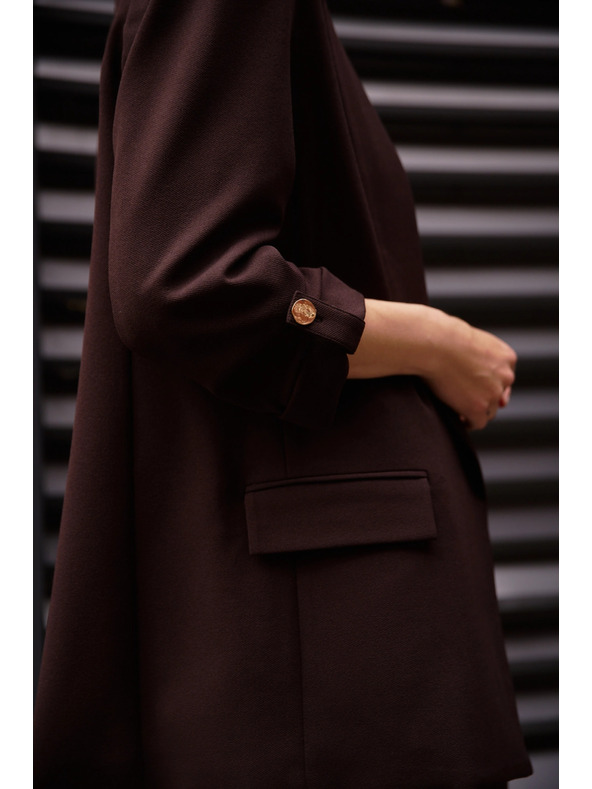 Moodo Sako s 3/4 rukávy hnědé Moodo