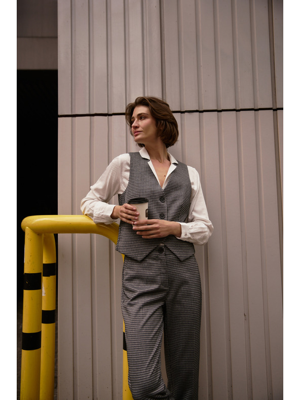 Moodo Elegantní vesta šedá Moodo